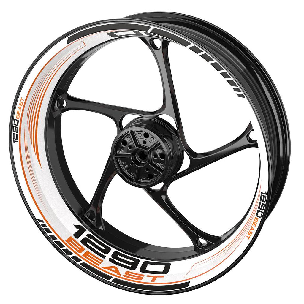 Felgenaufkleber für KTM 1290 Beast Felgenaufkleber SAW weiss Wheelsticker Premium