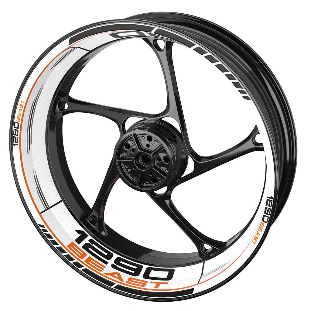 Felgenaufkleber für KTM 1290 Beast Felgenaufkleber SCRATCHED weiss Wheelsticker Premium
