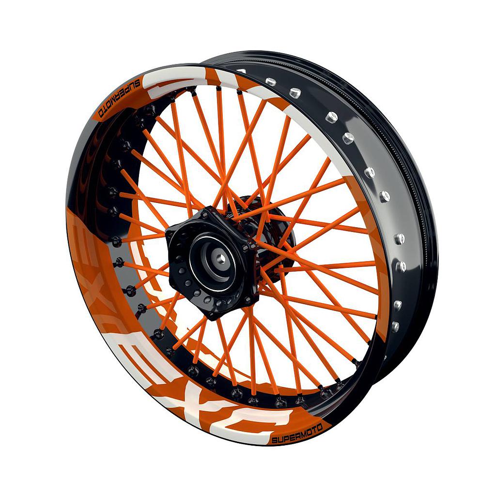 Felgenaufkleber für KTM EXC Supermoto einfarbig V2 Wheelsticker Premium geteilt