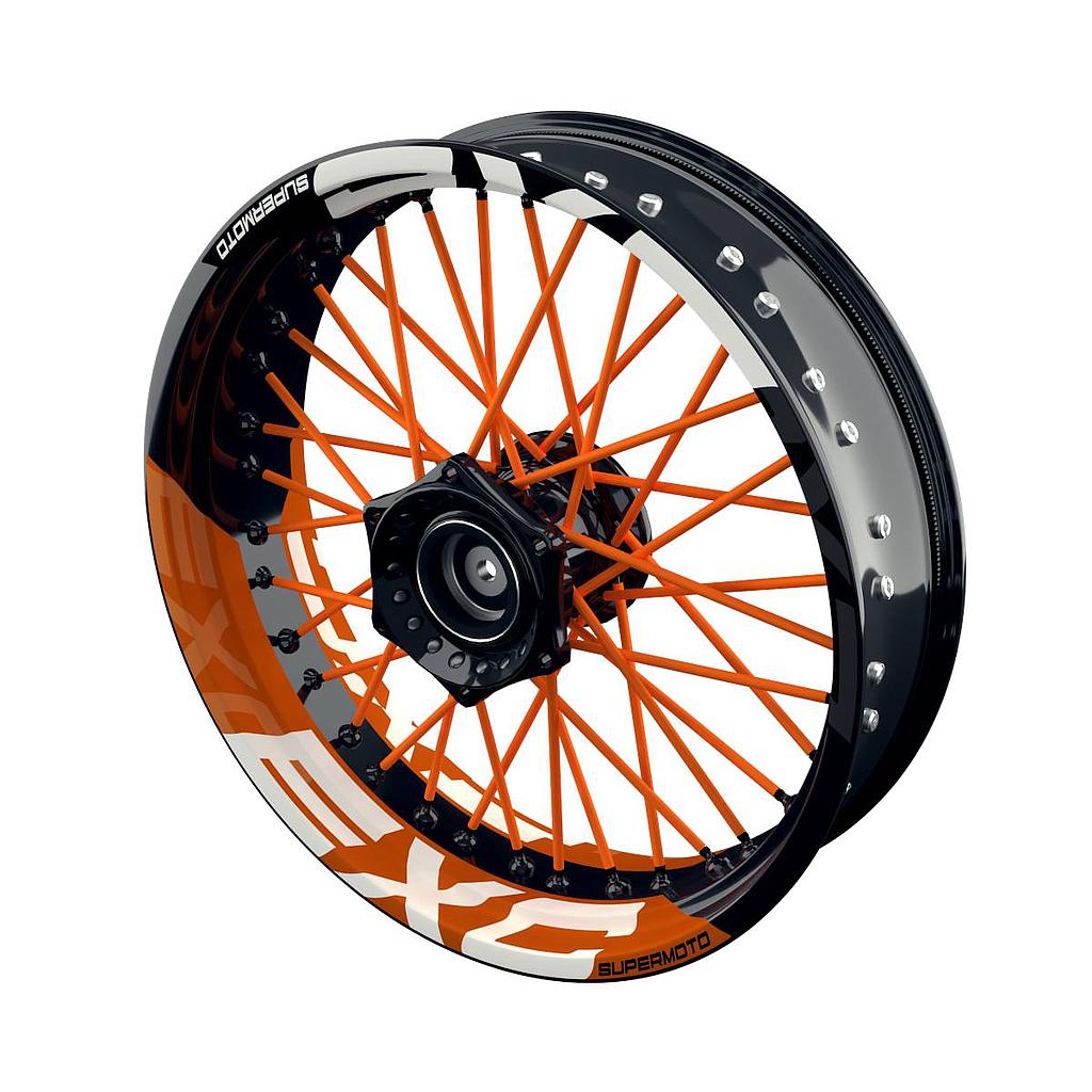 Felgenaufkleber für KTM EXC Supermoto halb halb V2 Wheelsticker Premium geteilt
