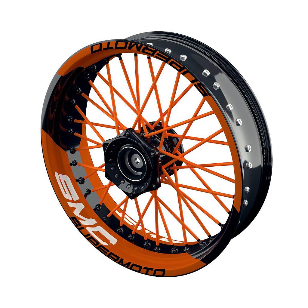 Felgenaufkleber für KTM SMC Supermoto einfarbig V2 Wheelsticker Premium geteilt