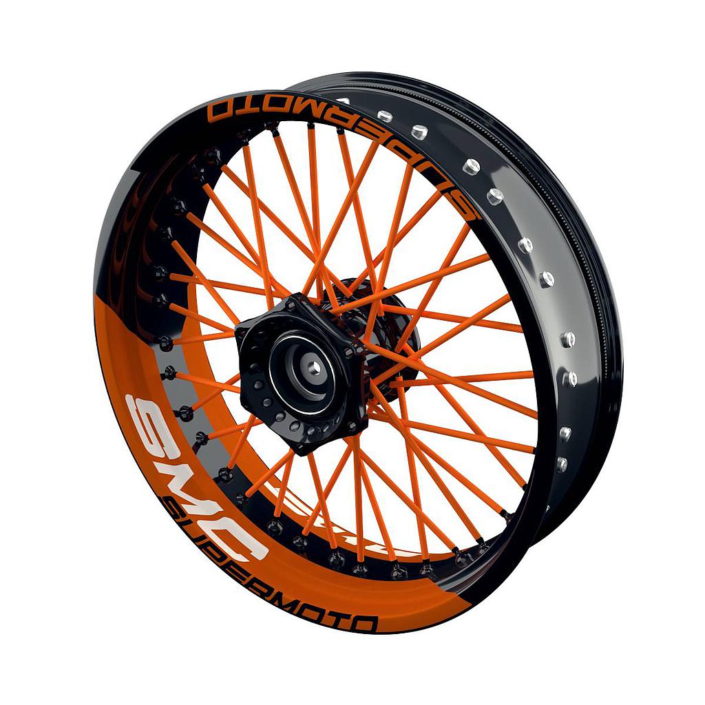 Felgenaufkleber für KTM SMC Supermoto halb halb V2 Wheelsticker Premium geteilt