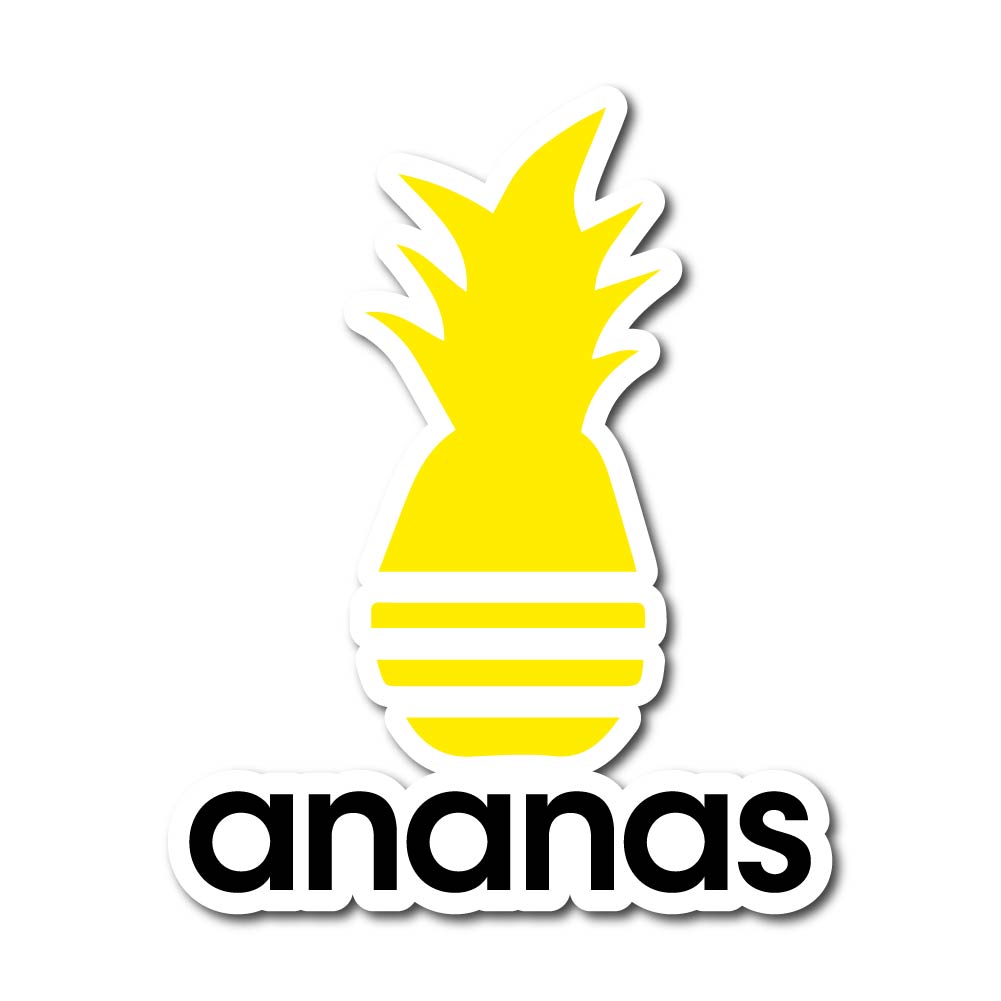 [7392-03-02] Ananas Aufkleber 10cm hoch