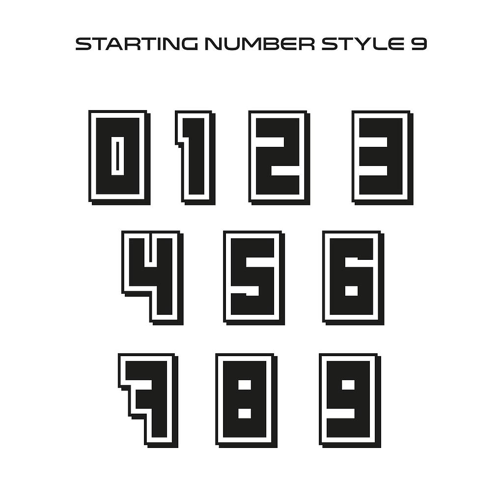 Starting Number Style9 Sticker 10cm high