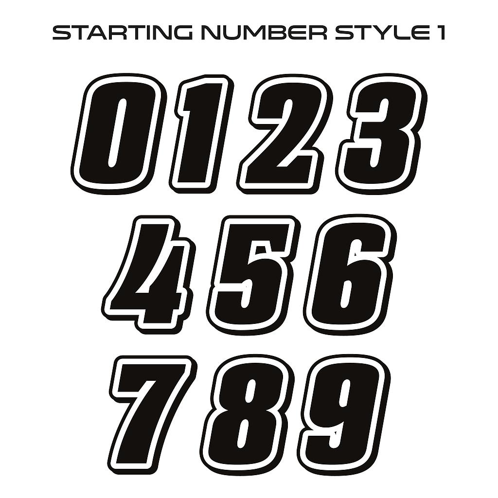 Starting Number Style1 Sticker 10cm high