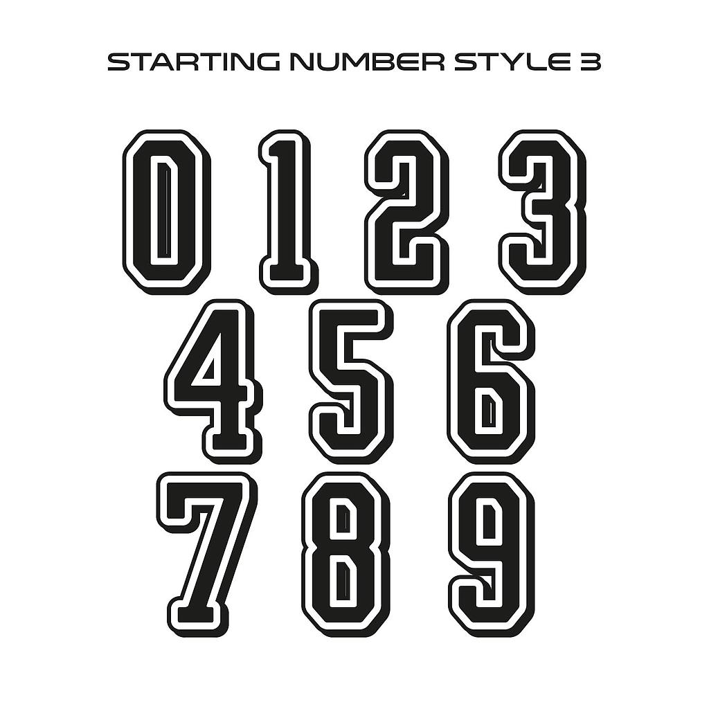 Starting Number Style3 Sticker 10cm high