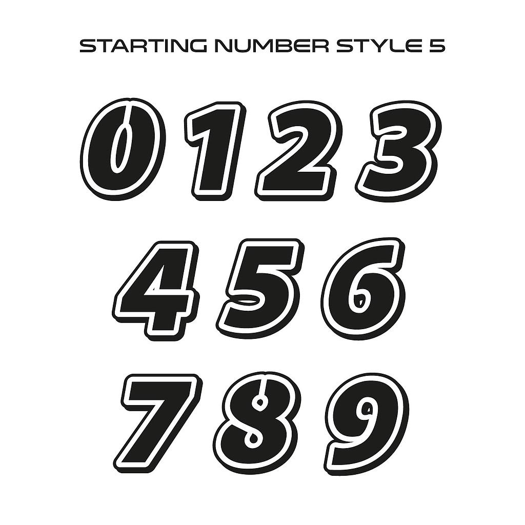 Starting Number Style5 Sticker 10cm high