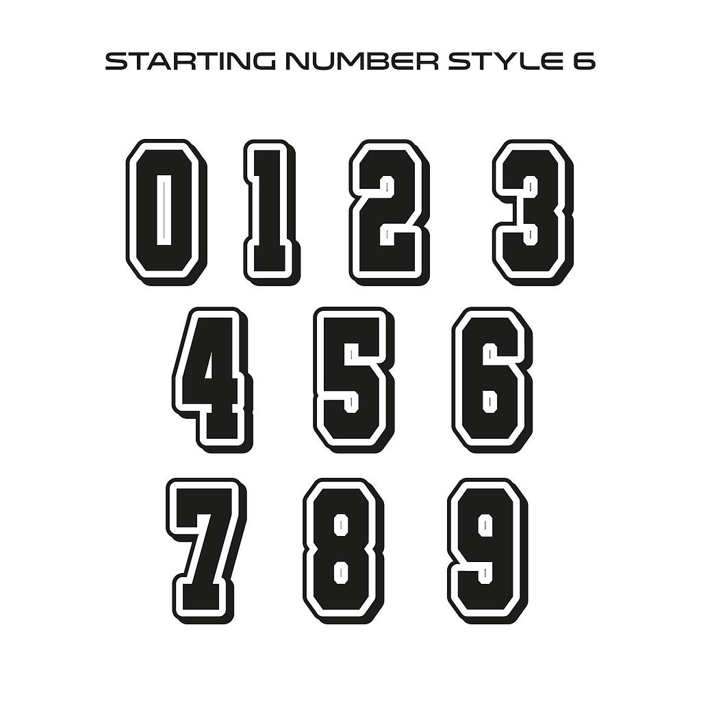 Starting Number Style6 Sticker 10cm high