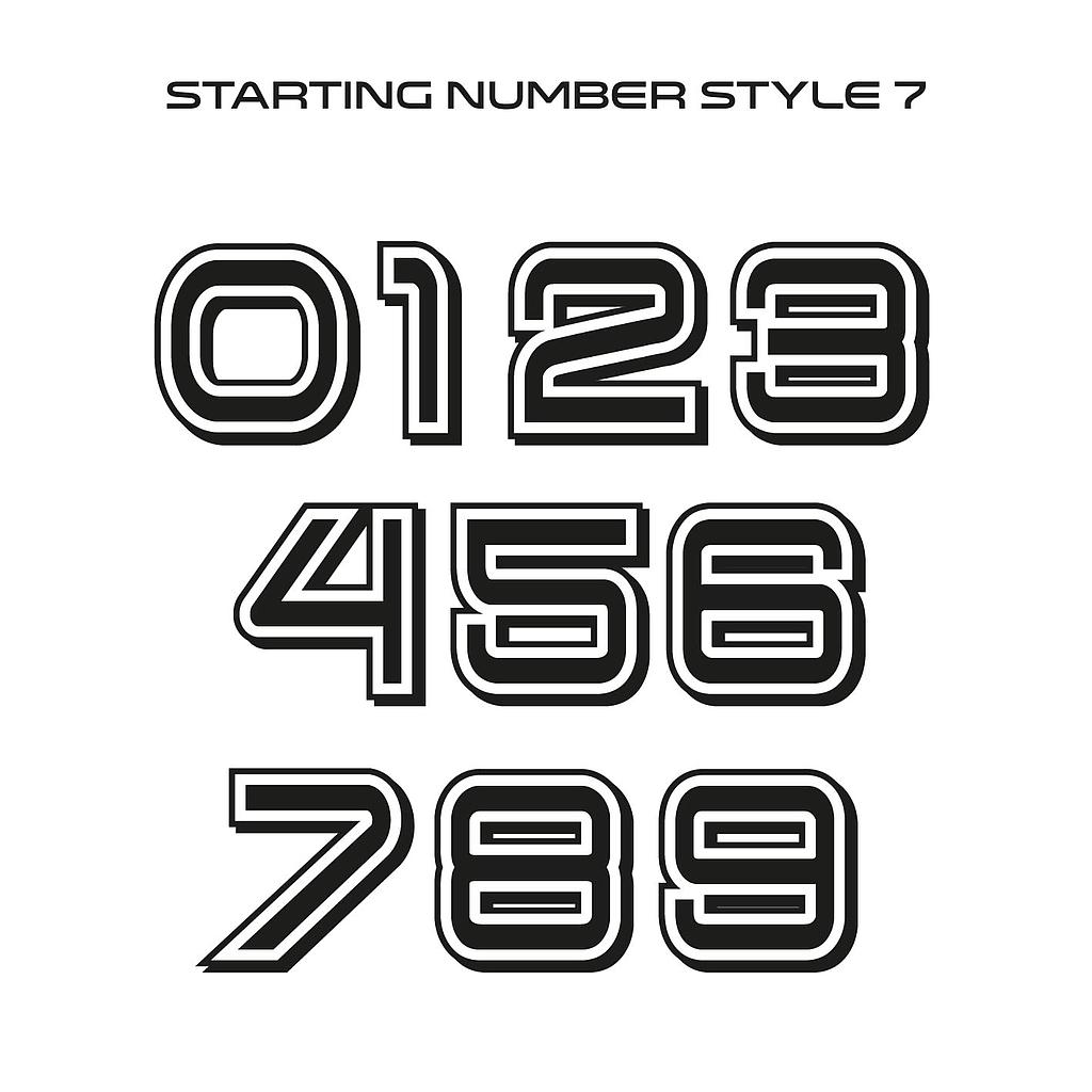 Starting Number Style7 Sticker 10cm high