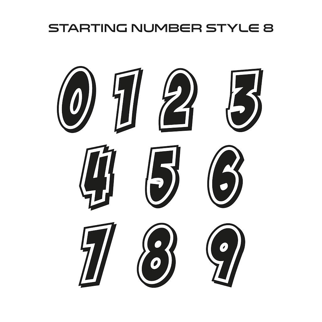 Starting Number Style8 Sticker 10cm high