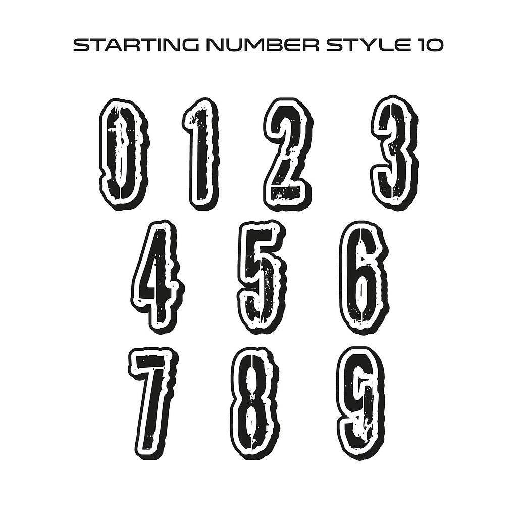 Startnummer Style10 Aufkleber 10cm hoch
